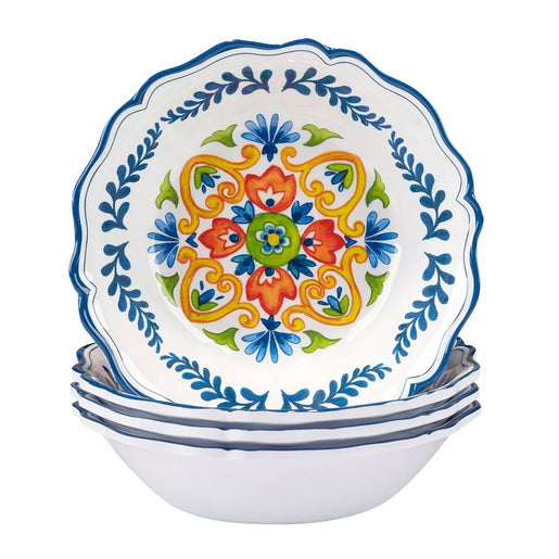 Bowl Set Flores All Purpose 4PC 28 Ounce Multicolored
