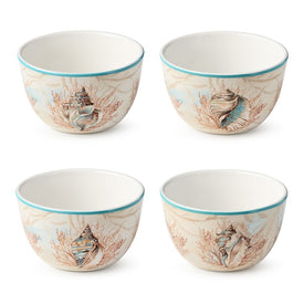 Bowl Set Escape to the Sea Ice Cream Assorted 4PC 24 Ounce Multicolored