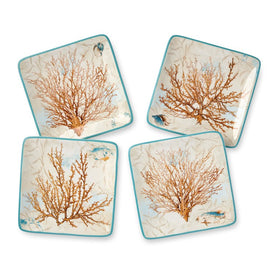 Canape Plate Escape to the Sea Multicolored Ceramic