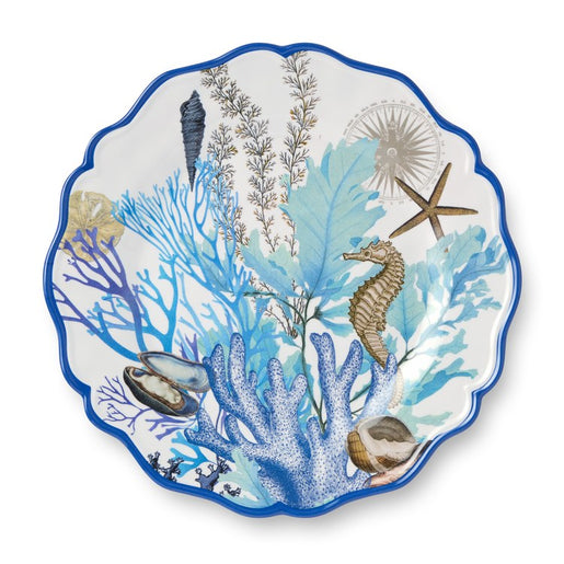 Dinner Plate Set Blue Lagoon 4PC 11 Inch Multicolored Melamine