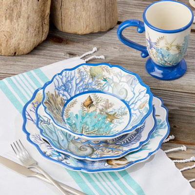 Bowl Set Blue Lagoon Melamine All Purpose 4PC Multicolored