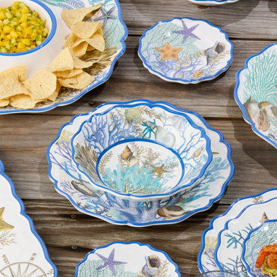 Bowl Set Blue Lagoon Melamine All Purpose 4PC Multicolored