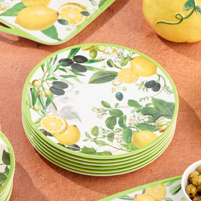 Dinner Plate Set Limone 6PC 11 Inch Multicolored Melamine