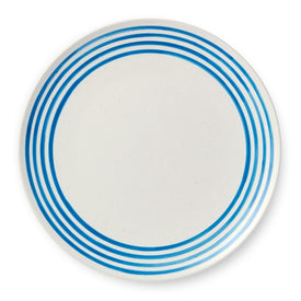 Dinner Plate Set Dockside Blue 4PC 11 Inch Blue/White Stoneware
