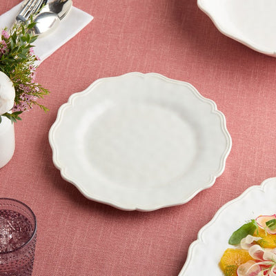 Dinner Plate Set Isabella Crackle 4PC 11 Inch Cream Melamine