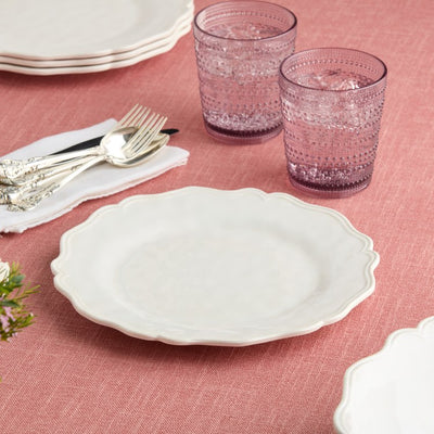 Dinner Plate Set Isabella Crackle 4PC 11 Inch Cream Melamine