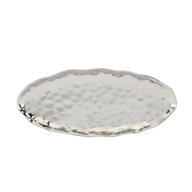 Platter Coast Fish Oval Silver Porcelain