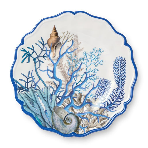 Salad Plate Set Lagoon 4 Piece Blue/White/Green Melamine
