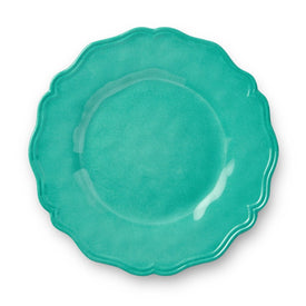 Salad Plate Set Isabella Crackle 4 Piece Teal Melamine