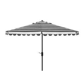 Umbrella Vienna Crank 11 Feet Round Black/White Aluminum/Polyester