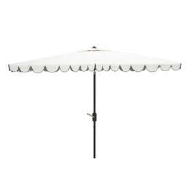 Umbrella Venice Crank 6.5 x 10 Feet Rectangle Ivory/Black Aluminum/Polyester