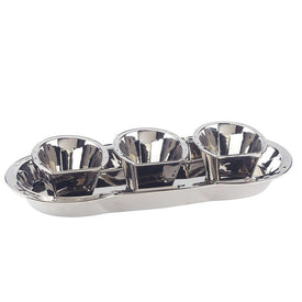 Serving Set Derby Day at the Races 4 Piece Silver Porcelain