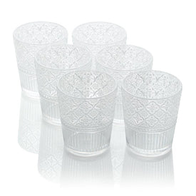 Glassware Set Victoria Double Old Fashion 16 Ounce Clear Acrylic 6 Piece
