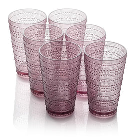 Glassware Set Santa Fe Ice Tea 22 Ounce Plum Acrylic 6 Piece