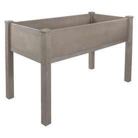 4' Wood Raised Garden Bed Planter Box with Liner - Brown