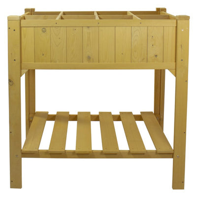 3' Wooden Raised Garden Bed Planter Box with Shelf