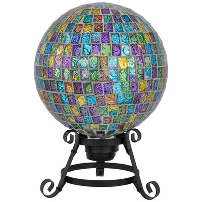 10" Mosaic Window Pane Outdoor Garden Gazing Ball
