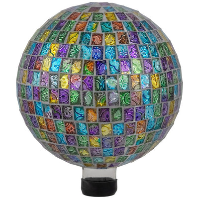 10" Mosaic Window Pane Outdoor Garden Gazing Ball