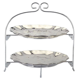 Serving Set Coast 2 Tier 3 Piece Silver Porcelain
