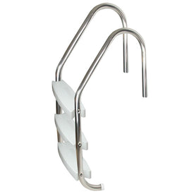 52" Silver and White Three Step In-Ground Swimming Pool Ladder