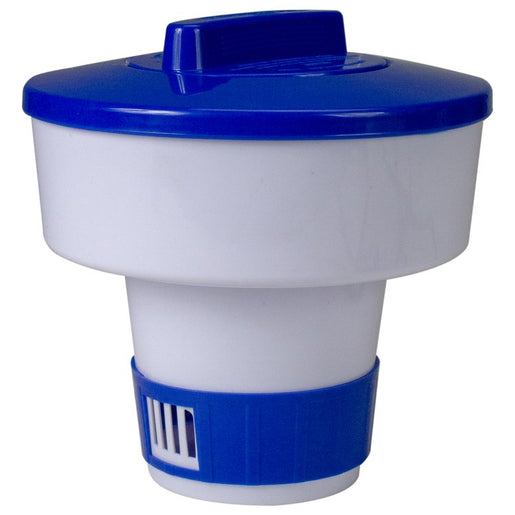 7" Blue and White Floating Swimming Pool Chlorine Dispenser