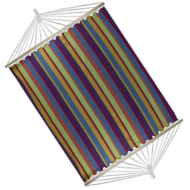 76" x 59" Cotton Striped Two Person Double Hammock