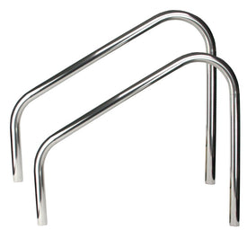 38" Silver Sloped Swimming Pool Handrails Set of 2