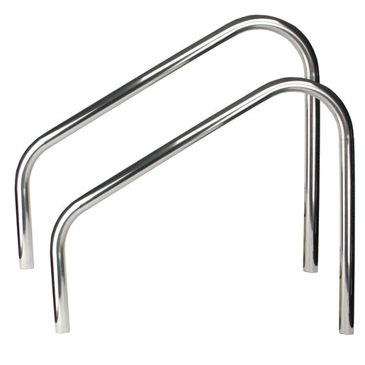 38" Silver Sloped Swimming Pool Handrails Set of 2