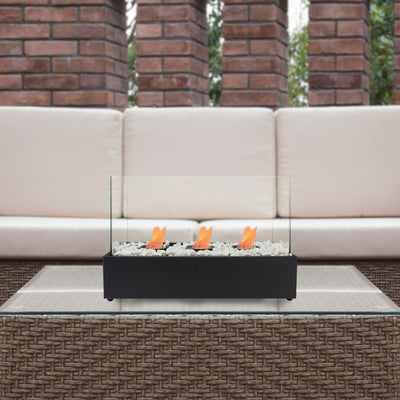 17.75" Bio Ethanol Ventless Portable Triple Fireplace with Flame Guard