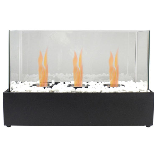 17.75" Bio Ethanol Ventless Portable Triple Fireplace with Flame Guard