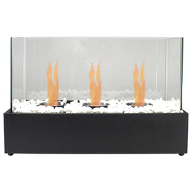 17.75" Bio Ethanol Ventless Portable Triple Fireplace with Flame Guard