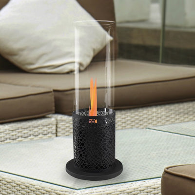 19.75" Bio Ethanol Round Portable Fireplace Decorative Base