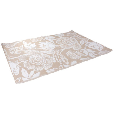 4' x 6' Gray and Off White Floral Rectangular Outdoor Area Rug