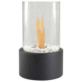 Bio Ethanol Round Portable Fireplace - Black
