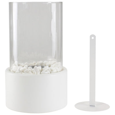 Bio Ethanol Round Portable Fireplace - White