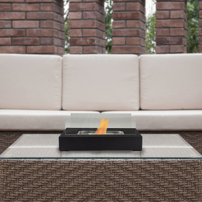 13.75" Bio Ethanol Ventless Portable Fireplace with Flame Guard