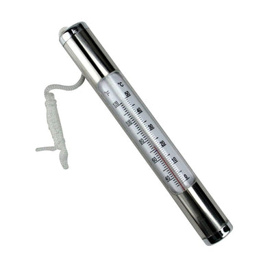 6.75" Silver Metallic Round Swimming Pool Thermometer with Cord