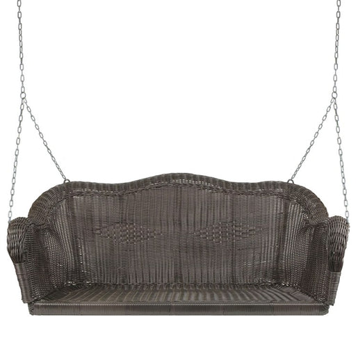 2-Person Hand Woven Resin Wicker Porch Swing with Chain