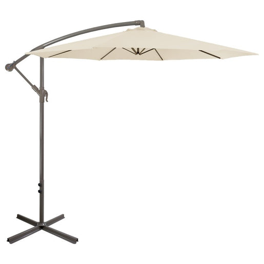 10' Offset Outdoor Patio Umbrella with Hand Crank - Beige