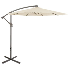 10' Offset Outdoor Patio Umbrella with Hand Crank - Beige