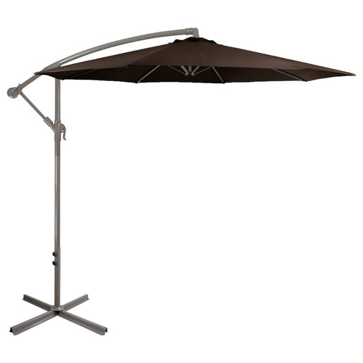10' Offset Outdoor Patio Umbrella with Hand Crank - Brown