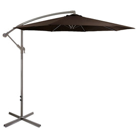10' Offset Outdoor Patio Umbrella with Hand Crank - Brown