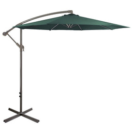 10' Offset Outdoor Patio Umbrella with Hand Crank - Hunter Green