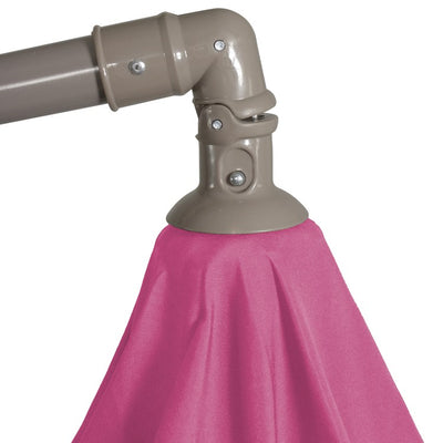 10' Offset Outdoor Patio Umbrella with Hand Crank - Pink
