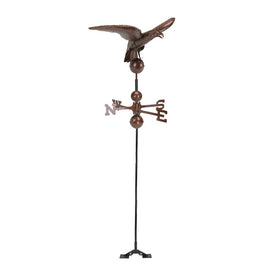 36" Chocolate Brown Polished Eagle Outdoor Garden Weathervane