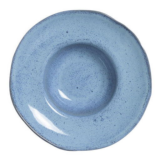 Dinner Plate Set Breeze Deep Rim 4 Piece Light Blue Stoneware