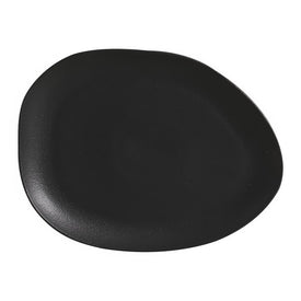 Matte Black Oval Dinner Plates Set of 6