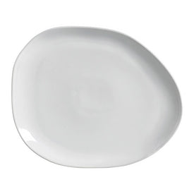 Dinner Plate Set New White Oval 6 Piece White Stoneware