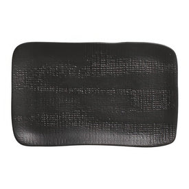 Matte Black Medium Rectangular Juta Platters Set of 4