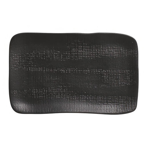 Matte Black Medium Rectangular Juta Platters Set of 4
